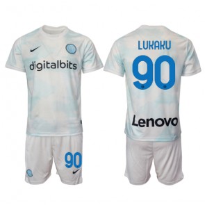 Inter Milan Romelu Lukaku #90 kläder Barn 2022-23 Bortatröja Kortärmad (+ korta byxor)